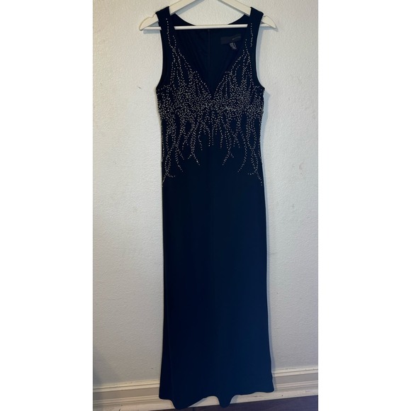 JS Boutique Women’s Dress Evening Gown‎ Prom Size 10 Black Beaded - Picture 1 of 9